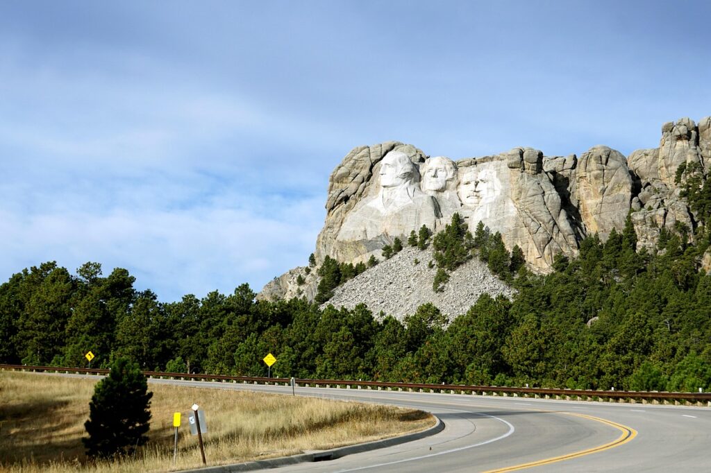 Route d'accès au Mont Rushmore